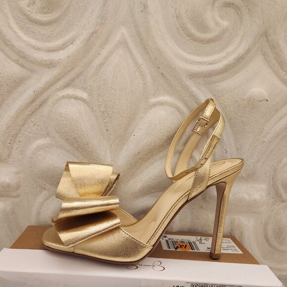 Jessica Simpson Gold "Olivine" Bow Heeled sandals. Customer return. NIB. 8.5 - Picture 5 of 12